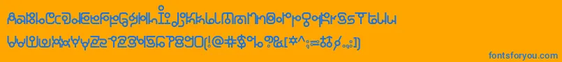 KDThaianaJones Regular Font – Blue Fonts on Orange Background