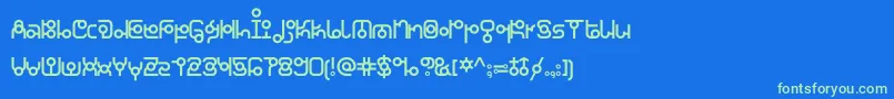 KDThaianaJones Regular Font – Green Fonts on Blue Background