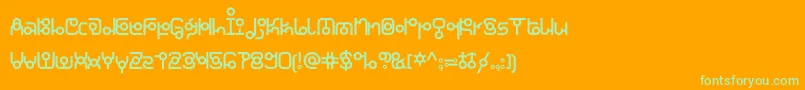 KDThaianaJones Regular-fontti – vihreät fontit oranssilla taustalla