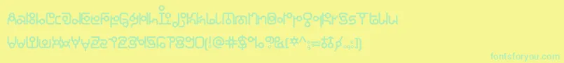 KDThaianaJones Regular Font – Green Fonts on Yellow Background