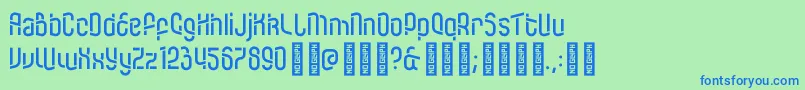 KDTramcar Regular Font – Blue Fonts on Green Background