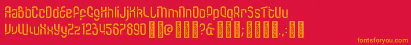 KDTramcar Regular Font – Orange Fonts on Red Background