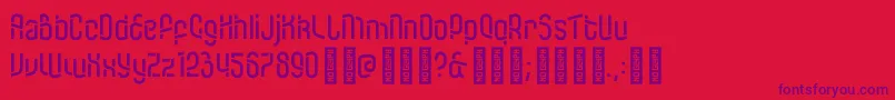 KDTramcar Regular Font – Purple Fonts on Red Background