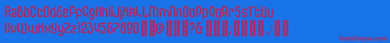 KDTramcar Regular Font – Red Fonts on Blue Background