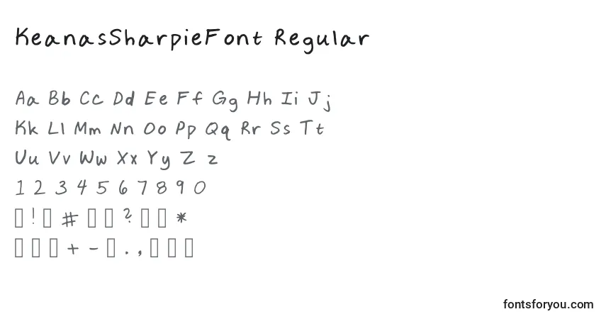 A fonte KeanasSharpieFont Regular – alfabeto, números, caracteres especiais