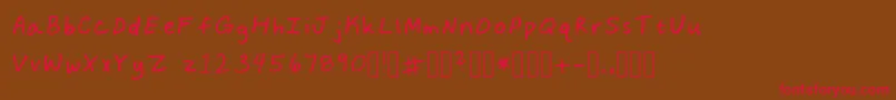 KeanasSharpieFont Regular Font – Red Fonts on Brown Background