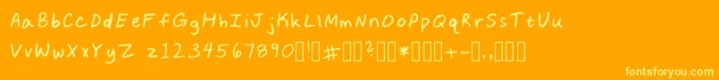 KeanasSharpieFont Regular Font – Yellow Fonts on Orange Background