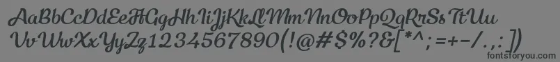 Fonte Kecap Personal Use Italic – fontes pretas em um fundo cinza