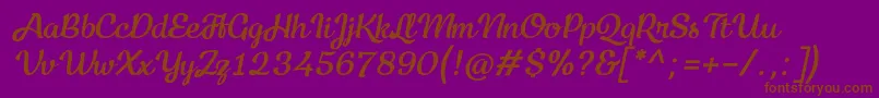 フォントKecap Personal Use Italic – 紫色の背景に茶色のフォント