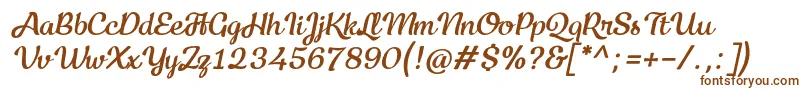 Kecap Personal Use Italic-Schriftart – Braune Schriften auf weißem Hintergrund