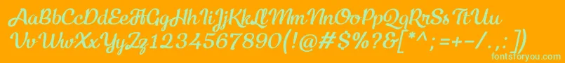 Kecap Personal Use Italic Font – Green Fonts on Orange Background