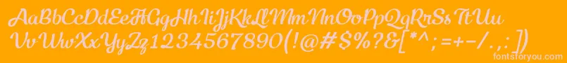 Fonte Kecap Personal Use Italic – fontes rosa em um fundo laranja