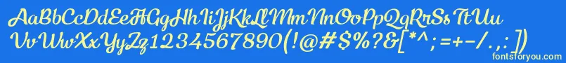 Kecap Personal Use Italic Font – Yellow Fonts on Blue Background