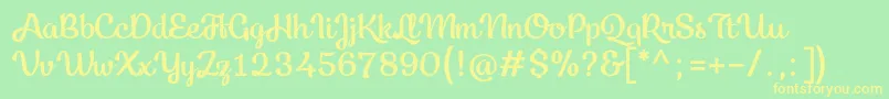 Kecap Personal Use Font – Yellow Fonts on Green Background