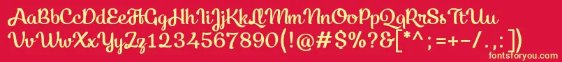 Kecap Personal Use Font – Yellow Fonts on Red Background