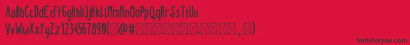 KEDJOE trial-fontti – mustat fontit punaisella taustalla