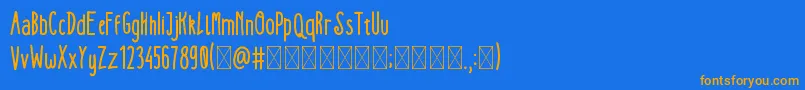 KEDJOE trial Font – Orange Fonts on Blue Background