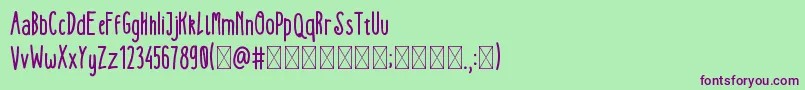 KEDJOE trial Font – Purple Fonts on Green Background