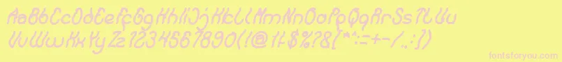 Keep Quite and Simple Bold Italic Font – Pink Fonts on Yellow Background