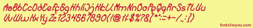 Keep Quite and Simple Bold Italic Font – Red Fonts on Yellow Background