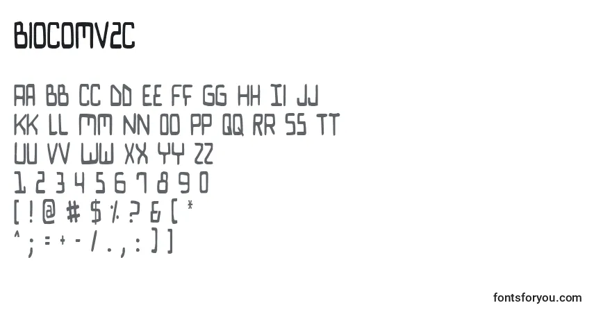 Biocomv2c Font – alphabet, numbers, special characters