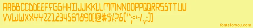 Biocomv2c Font – Orange Fonts on Yellow Background