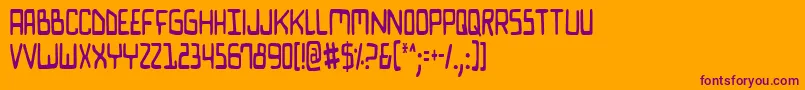 Biocomv2c Font – Purple Fonts on Orange Background