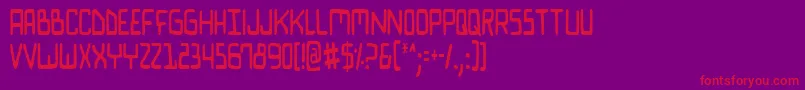 Biocomv2c Font – Red Fonts on Purple Background