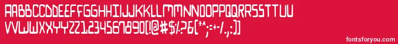 Biocomv2c Font – White Fonts on Red Background