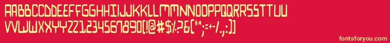 Biocomv2c Font – Yellow Fonts on Red Background