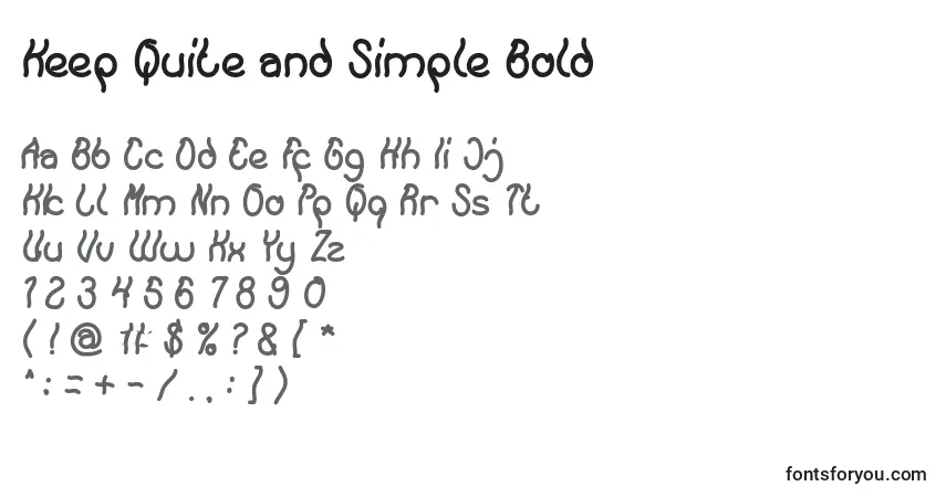 Шрифт Keep Quite and Simple Bold – алфавит, цифры, специальные символы