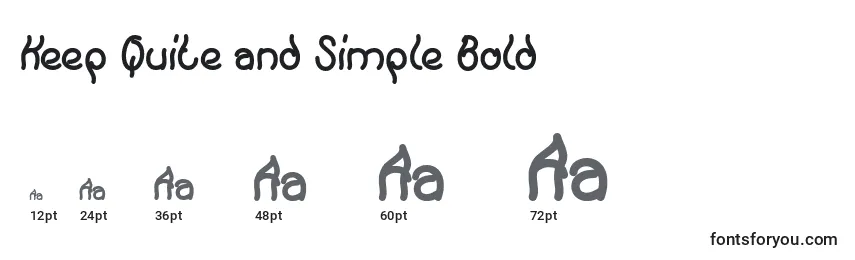 Размеры шрифта Keep Quite and Simple Bold