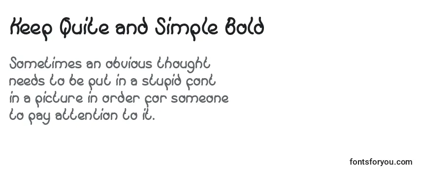 Шрифт Keep Quite and Simple Bold