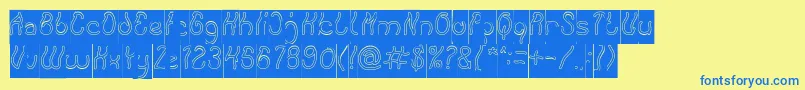 Keep Quite and Simple Hollow Inverse Font – Blue Fonts on Yellow Background