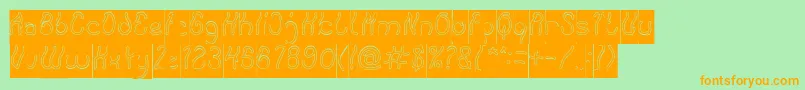 Keep Quite and Simple Hollow Inverse-Schriftart – Orangefarbene Schriften auf grünem Hintergrund