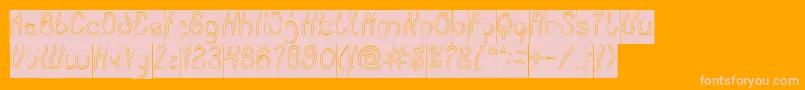 Keep Quite and Simple Hollow Inverse Font – Pink Fonts on Orange Background