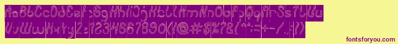 Keep Quite and Simple Hollow Inverse Font – Purple Fonts on Yellow Background