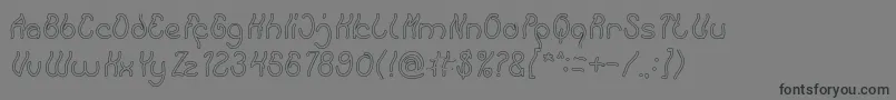 フォントKeep Quite and Simple Hollow – 黒い文字の灰色の背景