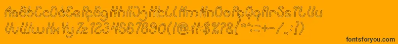 Keep Quite and Simple Hollow-Schriftart – Schwarze Schriften auf orangefarbenem Hintergrund