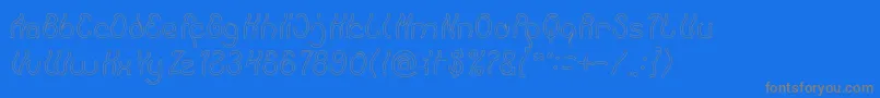 Keep Quite and Simple Hollow-Schriftart – Graue Schriften auf blauem Hintergrund