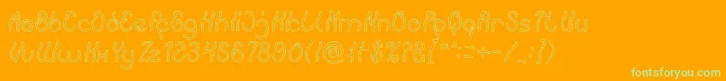 Keep Quite and Simple Hollow-Schriftart – Grüne Schriften auf orangefarbenem Hintergrund