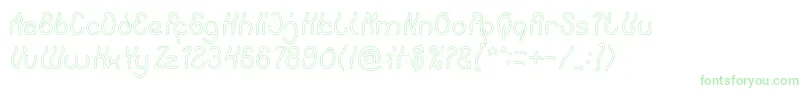 Keep Quite and Simple Hollow Font – Green Fonts on White Background