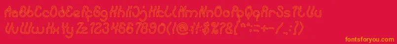 Keep Quite and Simple Hollow Font – Orange Fonts on Red Background