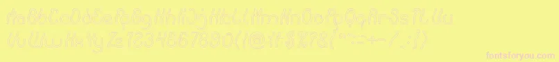 Keep Quite and Simple Hollow Font – Pink Fonts on Yellow Background