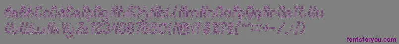 フォントKeep Quite and Simple Hollow – 紫色のフォント、灰色の背景