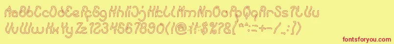 Keep Quite and Simple Hollow Font – Red Fonts on Yellow Background