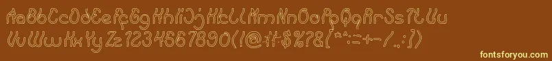 Шрифт Keep Quite and Simple Hollow – жёлтые шрифты на коричневом фоне