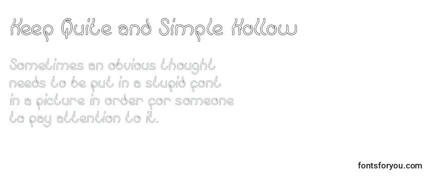 Keep Quite and Simple Hollow -fontin tarkastelu