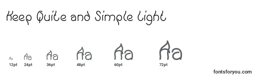 Размеры шрифта Keep Quite and Simple Light