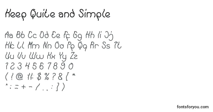 Fuente Keep Quite and Simple - alfabeto, números, caracteres especiales